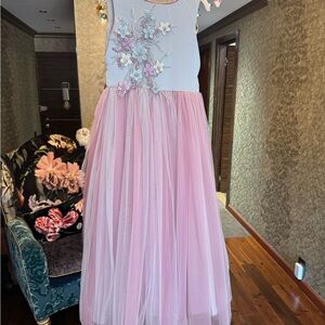 Charming Pink Floral Kids Dress